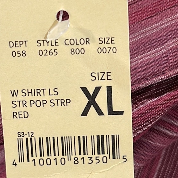 EDDIE BAUER Women’s Striped Long Sleeve Button Front Shirt Size XL New - Picture 6 of 6